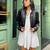 Women’s black lambskin leather short jacket - stright zipp style