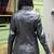 Women’s  black tailored trench style zipper leather coat