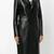 Women’s black tailored short trench style button leather coat