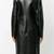 Women’s black tailored short trench style button leather coat