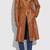 Women’s brown full-length tailored trench style belted leather coat
