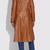 Women’s brown full-length tailored trench style belted leather coat