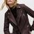 Women’s brown quilted lambskin leather jacket- multiple zipper & stylish look