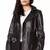 Women’s black full-length tailored trench style belted leather coat