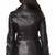 Women’s black full-length tailored trench style belted leather coat
