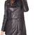 Women’s black zip tailored trench style belted leather coat