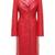 Women’s red tailored trench style leather coat  full sleeve