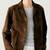Women’s coffee brown lambskin leather jacket -button finish
