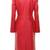 Women’s red tailored trench style leather coat  full sleeve