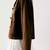 Women’s coffee brown lambskin leather jacket -button finish