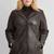 Women’s black tailored trench style leather coat  full sleeve