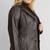 Women’s black tailored trench style leather coat  full sleeve