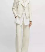 Women’s white lambskin leather zipper jacket