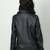 Women’s black button trench style leather coat  full sleeve