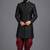 Black art silk sherwani set