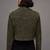 Women’s olive green suede leather jacket- multiple zipper detail
