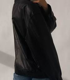 Women’s black bomber lambskin leather jacket