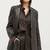Women’s black safari trench style leather coat