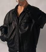 Women’s black bomber lambskin leather jacket