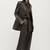Women’s black safari trench style leather coat