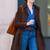 Women’s dark brown suede trench style leather coat