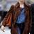 Women’s dark brown suede trench style leather coat