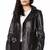 Women’s black belted full-length safari-inspired leather trench coat