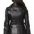 Women’s black belted full-length safari-inspired leather trench coat