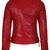 Women’s red lambskin leather jacket-slim fit quilted shoulder