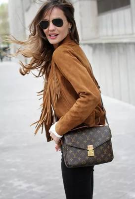 Women’s brown suede lambskin leather jacket- fringe detail biker stylish 1