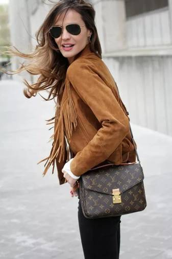 Women’s brown suede lambskin leather jacket- fringe detail biker stylish