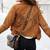 Women’s brown suede lambskin leather jacket- fringe detail biker stylish