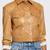 Women’s tan brown lambskin leather jacket- button detail biker stylish slim fit