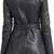 Women’s black belted button full-length safari-inspired leather trench coat