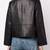 Women’s black lambskin button leather jacket-formal jacket