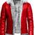 Women’s red color lambskin leather jacket with furry collor