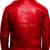 Women’s red color lambskin leather jacket with furry collor