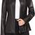 Women’s black formal trench style zipper leather coat