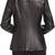 Women’s black formal trench style zipper leather coat