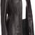 Women’s black formal trench style zipper leather coat