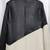 Women’s black white formal trench style button leather coat