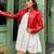 Women’s red lambskin leather jacket style elegant jacket