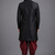 Black art silk sherwani set