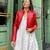 Women’s red lambskin leather jacket style elegant jacket