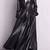 Women’s black mid-length trench style leather coat