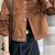 Women’s brown suede lambskin leather jacket- multiple button pockets