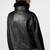 Women’s black bomber lambskin leather jacket -furry color