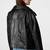 Women’s black bomber lambskin leather jacket -furry color