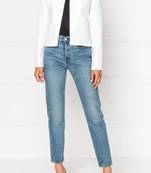 Women’s white lambskin leather jacket- zipper biker stylish look