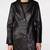 Women’s black leather trench coat western-inspired full sleeve coat